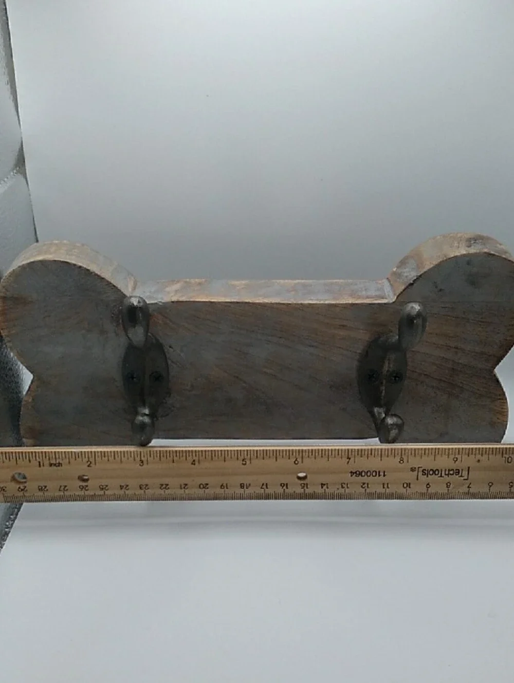 Wood Bone-Shaped Wall Hook Rack - Decorative Coat & Leash Holder (B7)